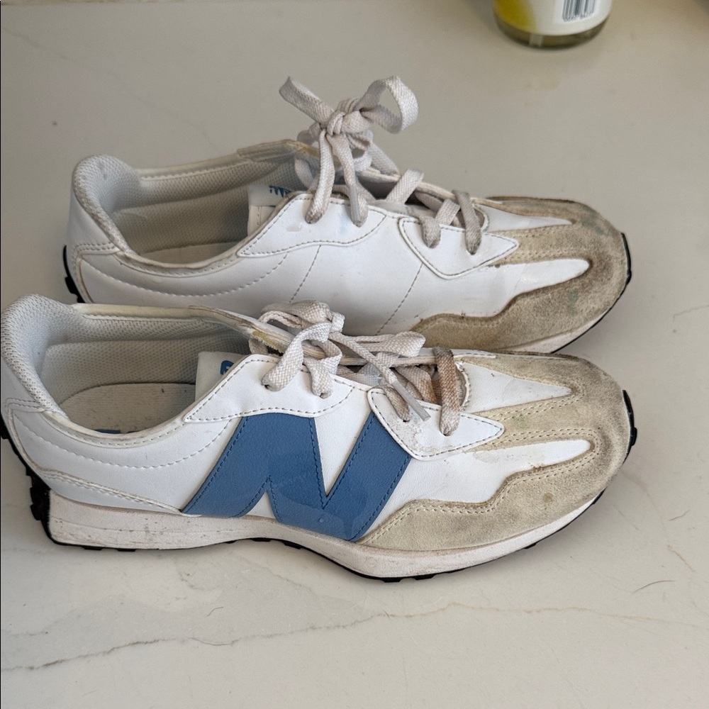 New Balance 327 Kids White and Blue Sneakers